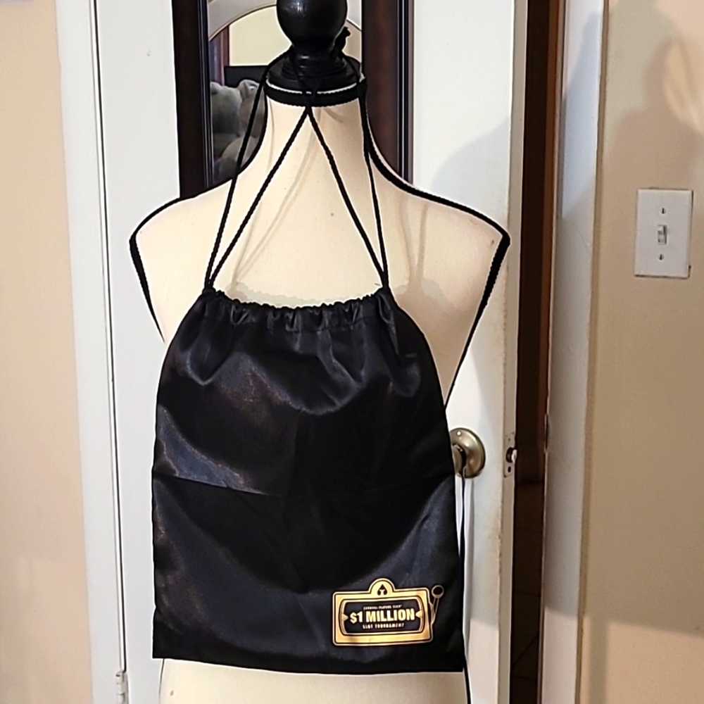 Carnival Players Club $1 Million Slot Tournament Black/Gold drawstring bag